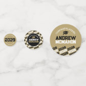 Zwart & Goud Klas van HET JAAR Gepersonaliseerd Fe Confetti (Achterkanten)