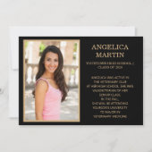 Zwart Goud Klasse 2024 Afstuderen Foto Aankondiging (Voorkant)