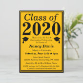 Zwart Goud Klasse van 2024 Afstuderen Foto Kaart (Staand voorkant)