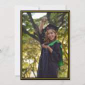 Zwart Goud Klasse van 2024 Afstuderen Foto Kaart (Achterkant)