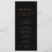 Zwart Goud Klassiek Bruiloft Diner Menu (Voorkant)