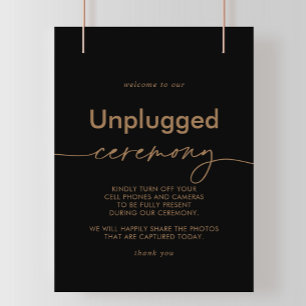 Zwart Goud Klassiek Unplugged Ceremonie Teken Poster