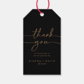 Zwart Goud Klassieke Bruiloft Dank u Cadeaulabel (Voorkant)
