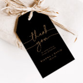 Zwart Goud Klassieke Bruiloft Dank u Cadeaulabel
