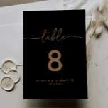 Zwart Goud Klassieke Bruiloft Kaart<br><div class="desc">Dit zwart gouden klassieke trouwtafelnummer is perfect voor een moderne bruiloft. Het eenvoudige en elegante ontwerp is voorzien van klassieke en fancy scripttypografie in goud. Dit is een dubbelzijdig tabelnummer. Voeg elk tabelnummer dat u nodig hebt afzonderlijk aan uw winkelwagentje toe.</div>