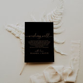 Zwart Goud Klassieke Bruiloft Wishing Well Informatiekaartje