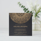 ZWART GOUD KLASSIEKE SIERLIJKE MANDALA GRAND OPENI KAART (Staand voorkant)