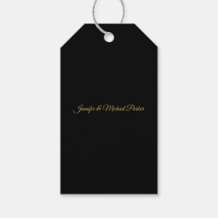 Zwart & Goud Kleur Modern Creatief Script Familie Cadeaulabel
