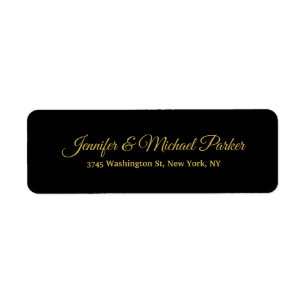 Zwart & Goud Kleur Modern Creatief Script Familie Etiket