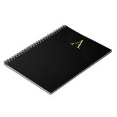 Zwart Goud Kleur Monogram Professioneel Notitieboek (Linkerzijde)