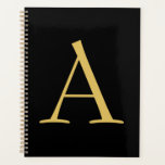 Zwart Goud Kleur Monogram Professioneel Planner<br><div class="desc">Deze sjabloon kan worden aangepast aan alle professionele beroepen.</div>