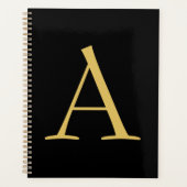Zwart Goud Kleur Monogram Professioneel Planner (Voorkant)