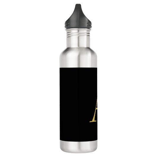 Zwart Goud Kleur Monogram Professioneel Waterfles (Links)