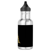 Zwart Goud Kleur Monogram Professioneel Waterfles (Rechts)