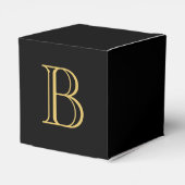 Zwart Goud Kleur Monogram Professionele Kalligrafi Bedankdoosjes (Achterkant)