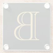 Zwart Goud Kleur Monogram Professionele Kalligrafi Glazen Onderzetter (Achterkant)