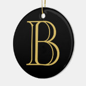 Zwart Goud Kleur Monogram Professionele Kalligrafi Keramisch Ornament (Links)