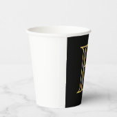 Zwart Goud Kleur Monogram Professionele Kalligrafi Papieren Bekers (Rechts)