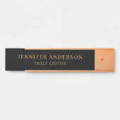 Zwart & Goud Kleur Professioneel Modern Plain Deurbordje (Voorkant)