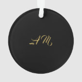 Zwart Goud Kleuren Monogram Initiaal Kalligrafie Ornament (achterkant)