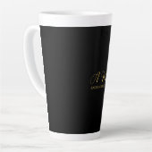 Zwart Goud Kleuren Monogram Initiaal Letternaam Latte Mok (Linkerhoek)