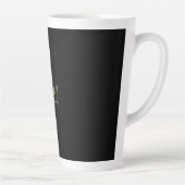 Zwart Goud Kleuren Monogram Initiaal Letternaam Latte Mok (Rechts)