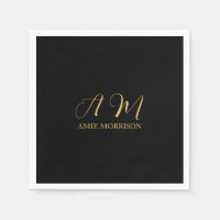 Zwart Goud Kleuren Monogram Initiaal Letternaam