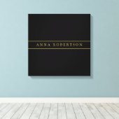 Zwart Goud Kleuren Professioneel Chic Minimalist Canvas Afdruk (Insitu (Houten vloer))