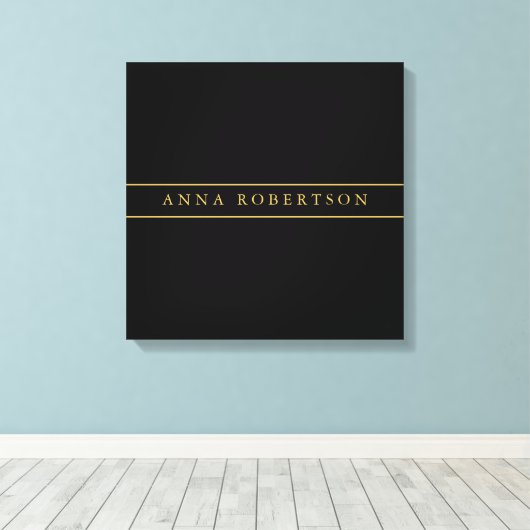 Zwart Goud Kleuren Professioneel Chic Minimalist Canvas Afdruk (Insitu (Houten vloer))