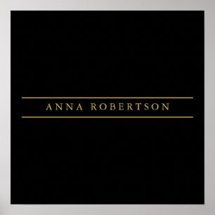 Zwart Goud Kleuren Professioneel Chic Minimalist Poster