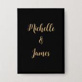 Zwart & Goud Kleuren Professioneel Trendy Modern Button (Voorkant)