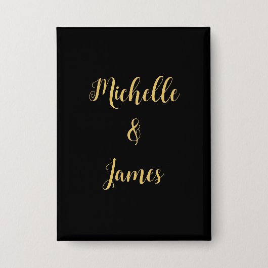 Zwart & Goud Kleuren Professioneel Trendy Modern Button (Voorkant)