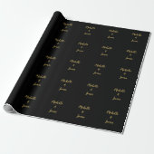 Zwart & Goud Kleuren Professioneel Trendy Modern Cadeaupapier (Uitgerold)