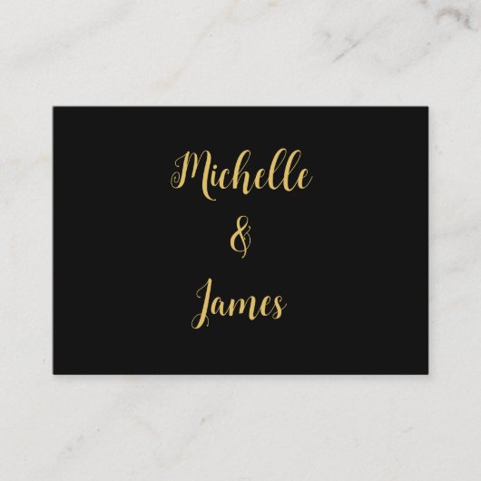 Zwart & Goud Kleuren Professioneel Trendy Modern Informatiekaartje (Voorkant)