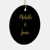 Zwart & Goud Kleuren Professioneel Trendy Modern Keramisch Ornament (Rechts)