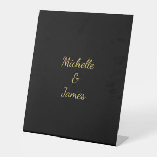 Zwart & Goud Kleuren Professioneel Trendy Modern Reclamebord Met Voetstuk
