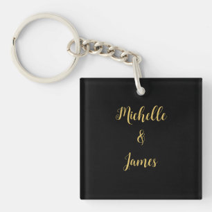 Zwart & Goud Kleuren Professioneel Trendy Modern Sleutelhanger