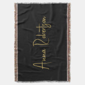 Zwart Goud Kleuren Professionele Trendy Kalligrafi Deken (Voorkant Verticaal)