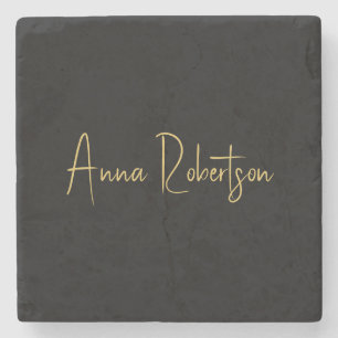 Zwart Goud Kleuren Professionele Trendy Kalligrafi Stenen Onderzetter