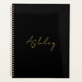 Zwart Goud Kleuren Professionele Trendy Moderne Na Planner (Voorkant)
