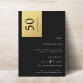 Zwart Goud Kleurenblok Zakelijk Jubileum Partij Kaart