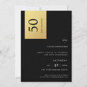 Zwart Goud Kleurenblok Zakelijk Jubileum Partij Kaart (Voorkant)