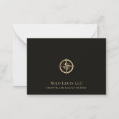 Zwart Goud Kompas Logo Notitiekaartje (Voorkant)