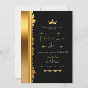 Zwart & Goud Koninklijke Kroon Elegante Glamour Br Kaart