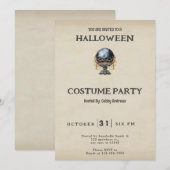 Zwart Goud Kristallen Bal  Halloween Kostuum Kaart (Voorkant / Achterkant)