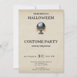 Zwart Goud Kristallen Bal  Halloween Kostuum Kaart