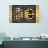 Zwart Goud Kroonprins Baby shower Spandoek (Beurs)
