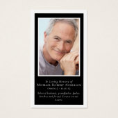 Zwart Goud Kruis Foto Memorial Gebed Kaart (Voorkant)