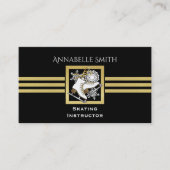 Zwart Goud Kunstschaatsen / Schaatsinstructeur Visitekaartje (Voorkant)