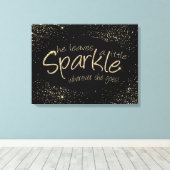 Zwart & Goud laat ze een beetje sprankelen Canvas Afdruk (Insitu (Houten vloer))